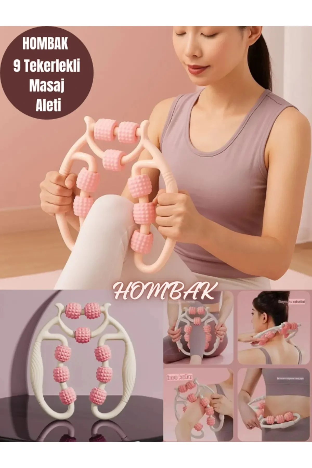 9 Tekerlekli Yoga Fitness Silindiri (Roller) (5563) #4