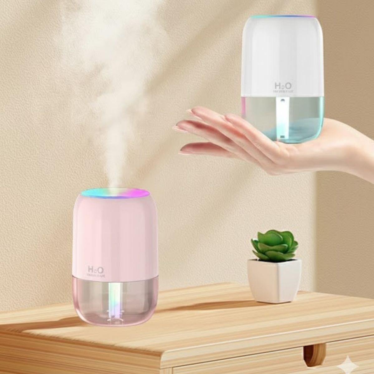 H2O Ultrasonic Cool Mist Humidifier with Clear Tank & LED Light (5563) #2