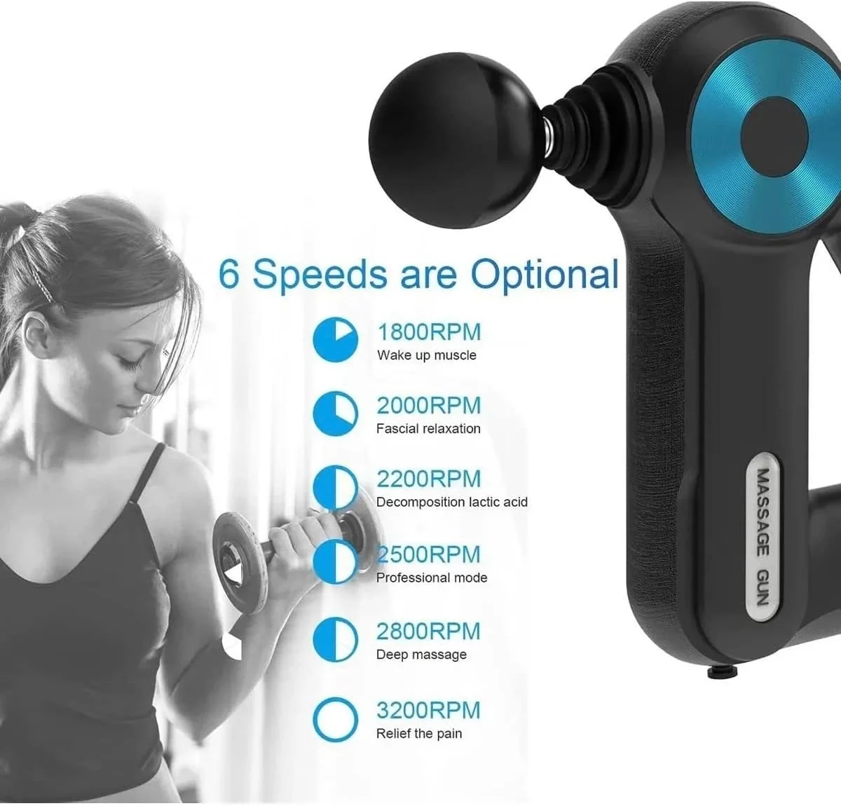 12 Başlıklı Profesyonel Masaj Tabancası Çok Fonksiyonlu (5563) #4