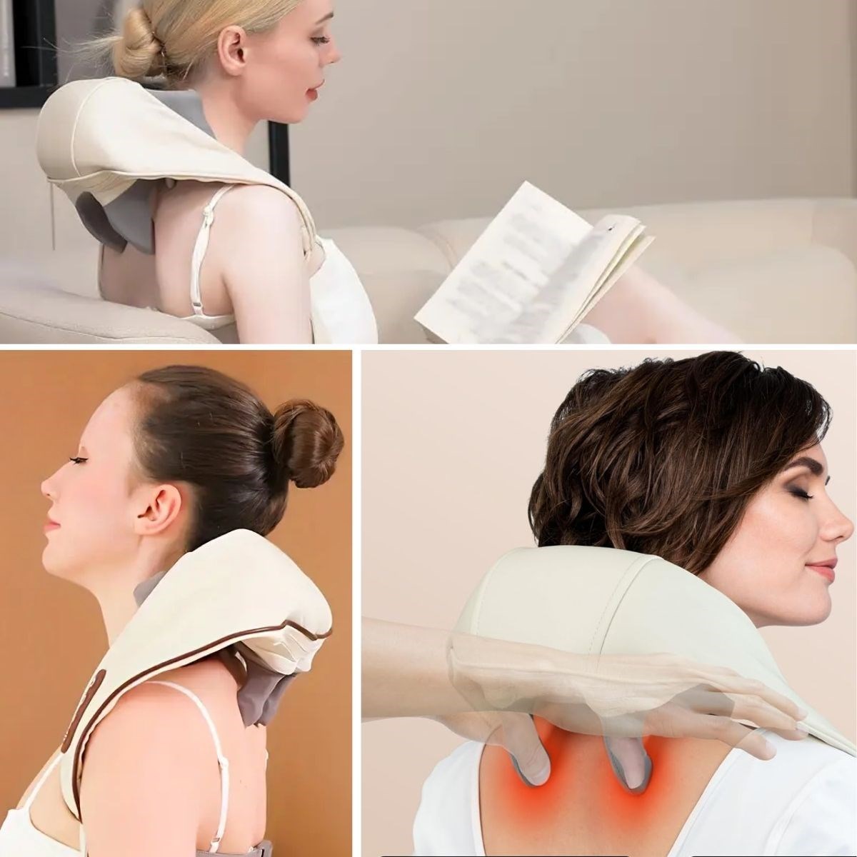 Elektrisches Nacken- und Rückenmassagegerät Kabelloses Nacken- und Schultermassagekissen (5563) #3