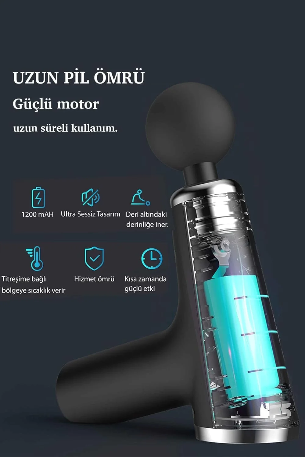 Mini Profesyonel Şarjlı Masaj Aleti 4 Başlıklı KH-800 (5563) #4