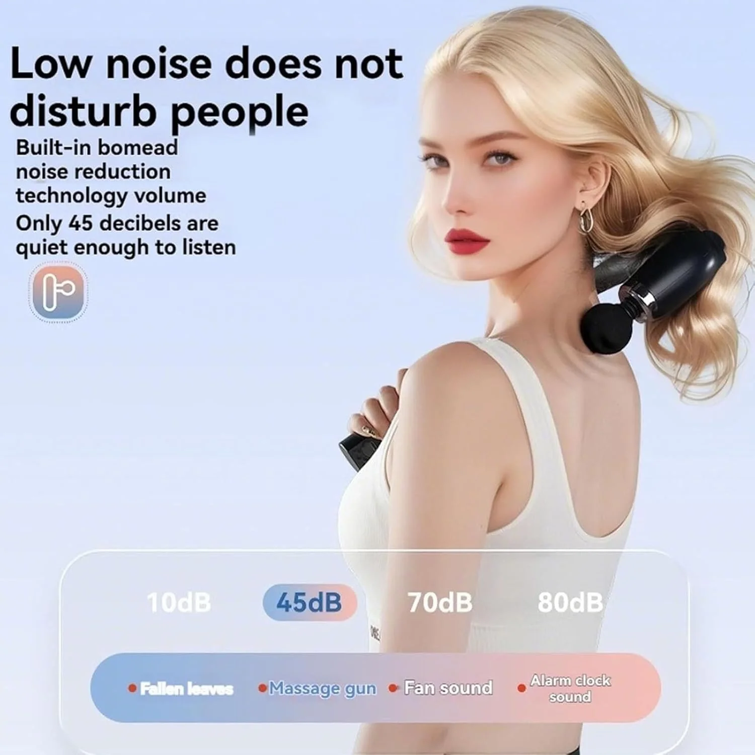 Masaj Çekici, 9 Hızlı Derin Doku Perküsyonu, 4 Başlıklı Uzun