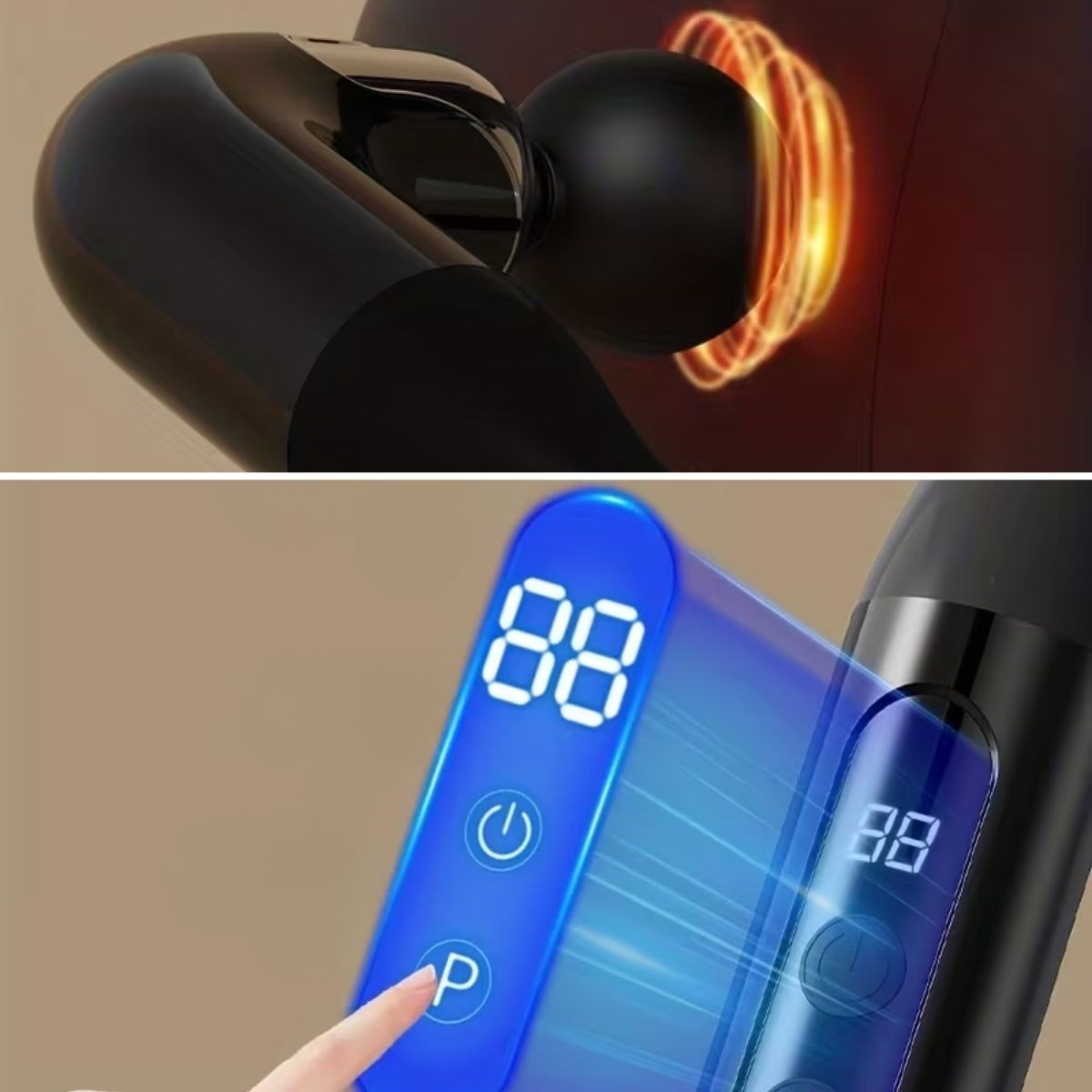 Deep Tissue Massage Gun with 4 Heads, Ergonomic Long Handle for Neck, Shoulder & Back #5