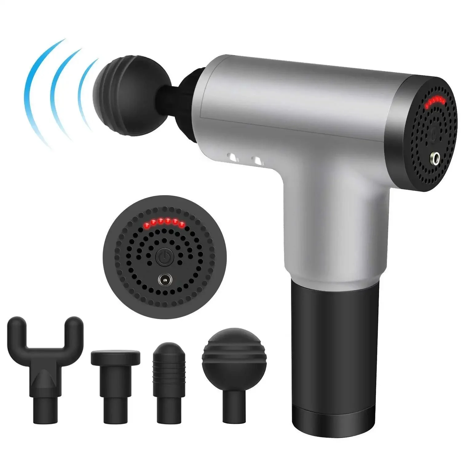 Fascial Gun RH-320 6 Kademe Hız Ayarlı, 4 Parça Başlıklı, Usb Şarjlı, Masaj Tabanca Aleti (5563) #3