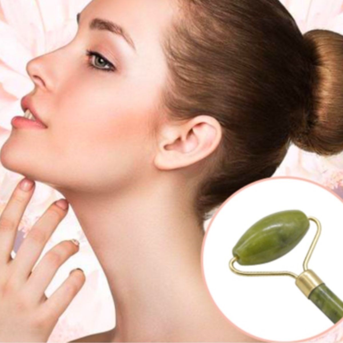 Özel Süngerli Kutusunda Kırılmaz Çift Taraflı 2li Cilt Yüz Masaj Aleti Jade Roller Yeşim Taşı (5563) #5