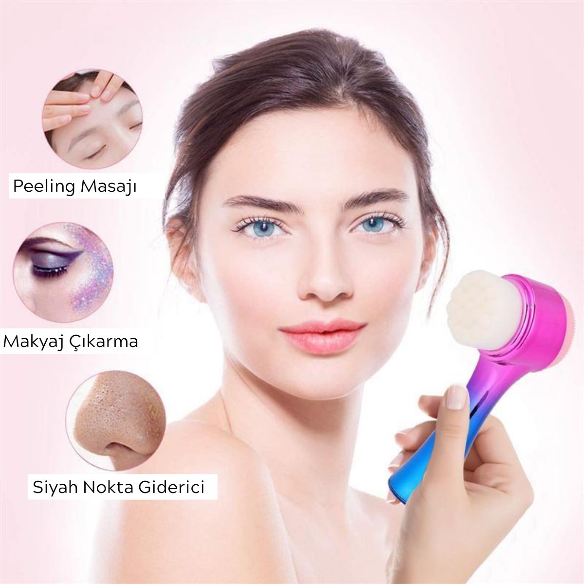 Dual-Function Colored Facial Cleansing Brush with Peeling & Massage #2