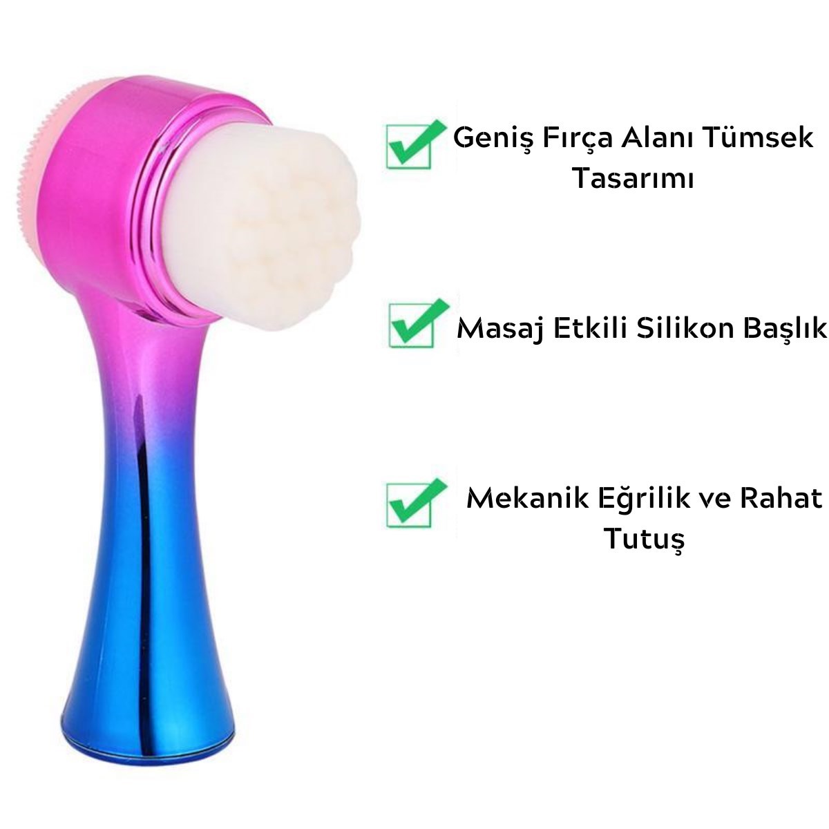 Dual-Function Colored Facial Cleansing Brush with Peeling & Massage #3