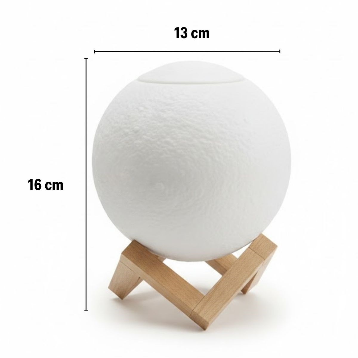 3D Ay Tasarımlı Su Yenilemeli USB Hava Nemlendiricisi – Dokunmatik, 3 Renk Işık Modlu (Gün Işığı / Beyaz / Sarı Işık) Gece Lambası (5563) #5