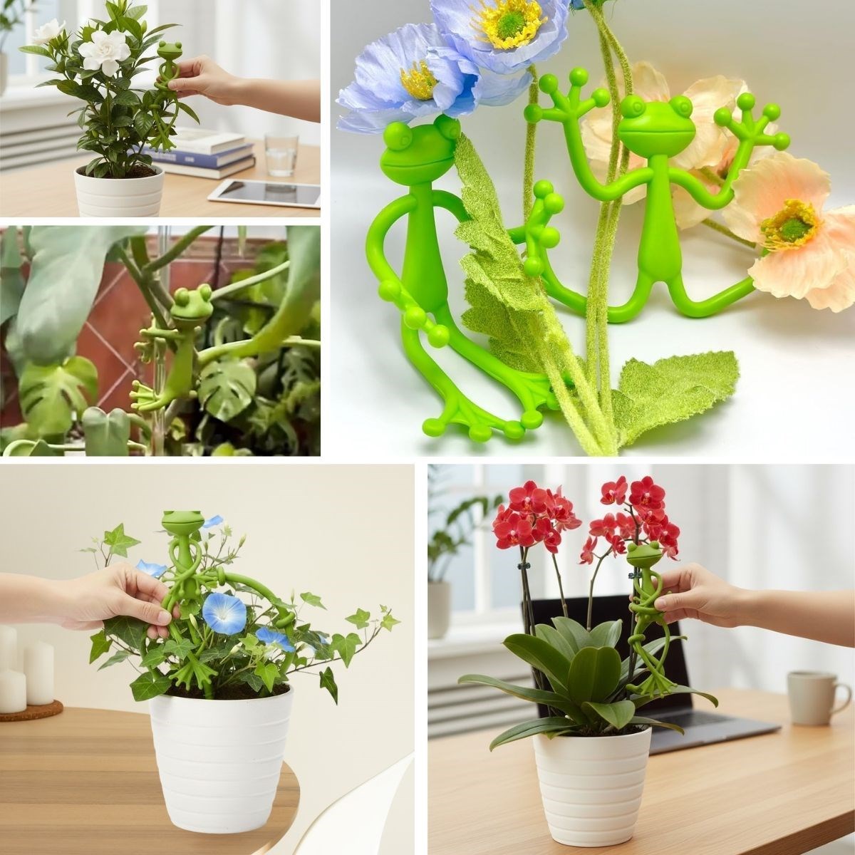 Kurbağa Şeklinde Bitki Sabitleyici – Bahçe ve İç Mekan Bitkileri İçin Dal ve Gövde Destek Aparatı, Çok Amaçlı Bitki Tutucu Klips (5563) #4