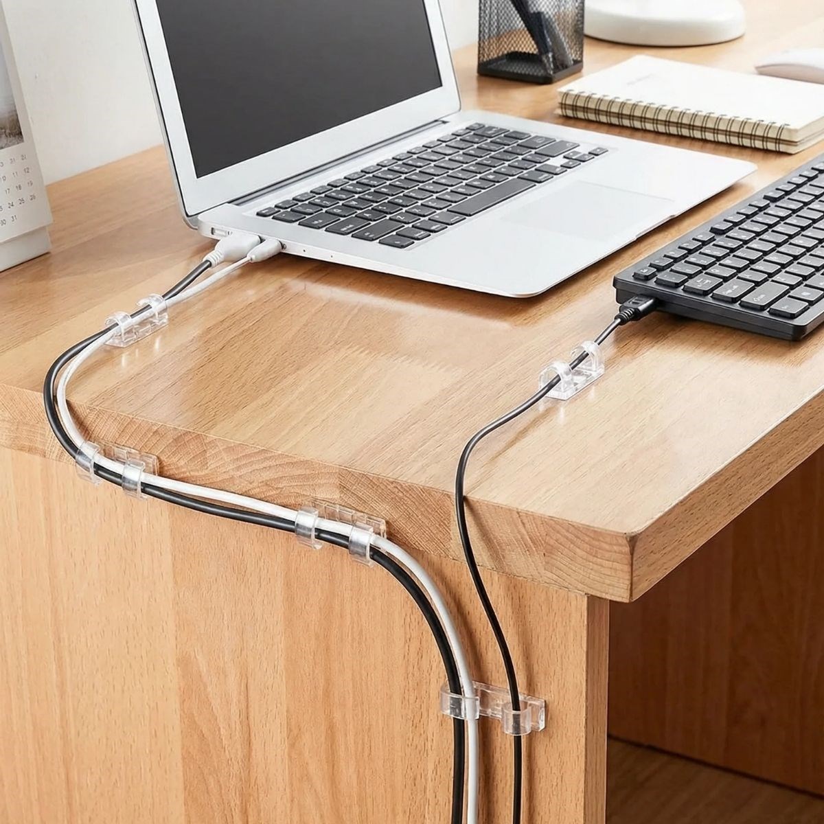20er Set Transparente Kabelclips – Selbstklebender Desktop-Kabelorganizer (5563) #2