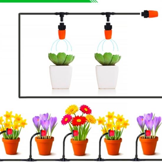 10 Metre Bahçe Damlama Sulama Sistemi Seti Hortum ve Ek Parçaları (5563) #5