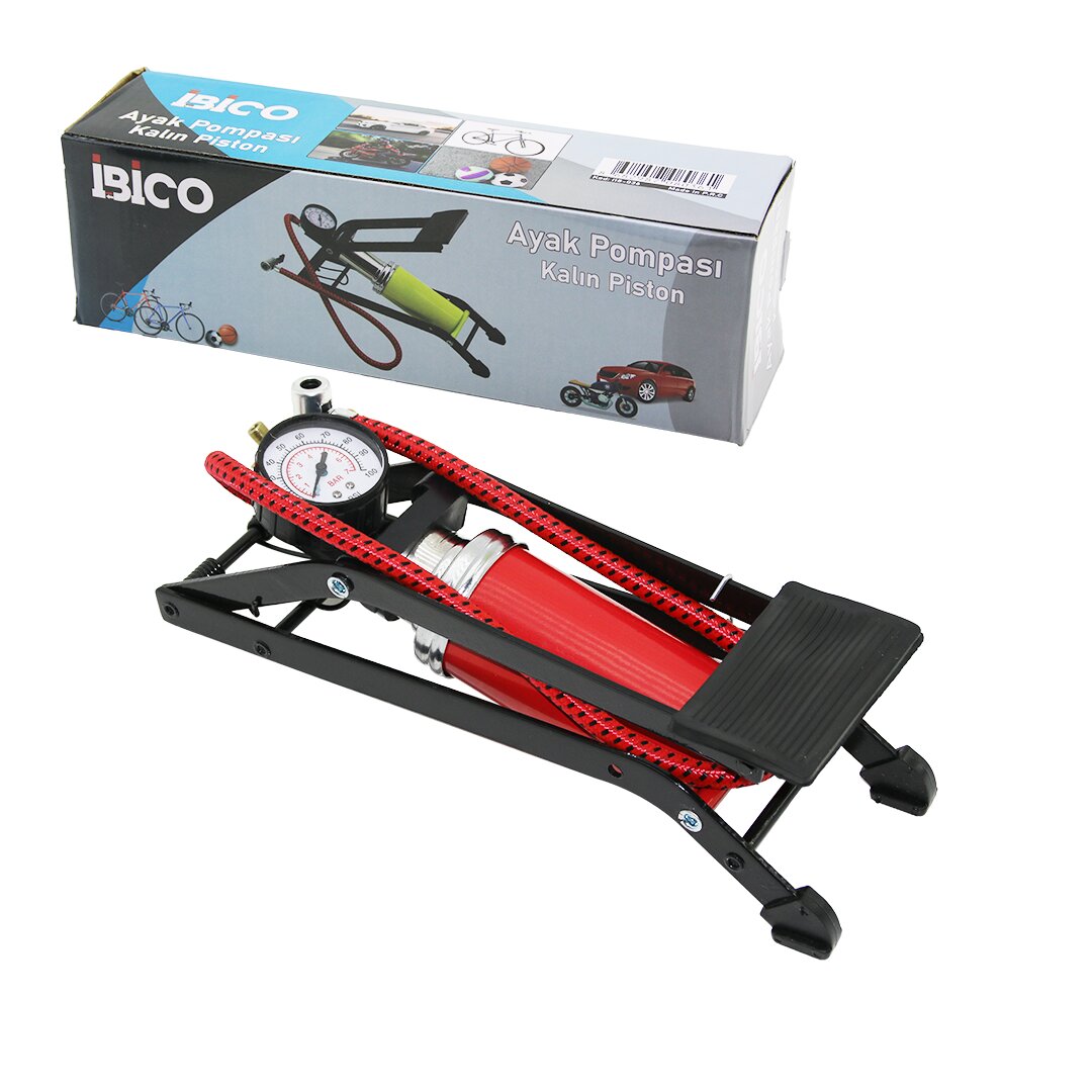 Horizontal Heavy-Duty Piston Foot Pump - Car, Bike, Motorcyc