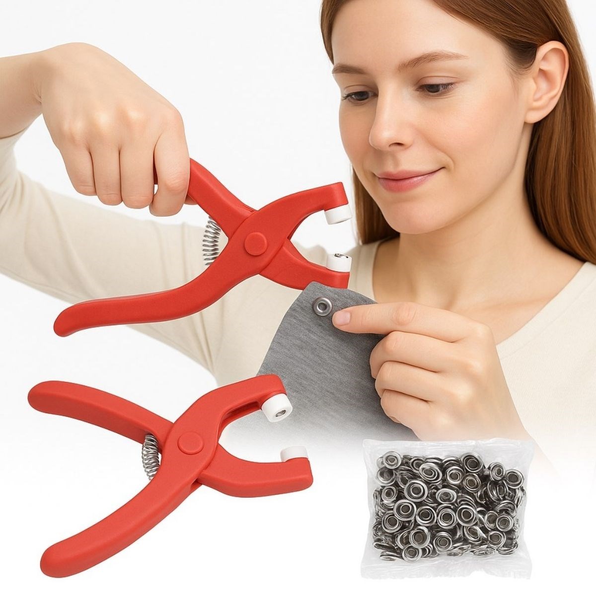 Plastic Snap Fastener Tool - Press for Clothing, Baby Bibs &