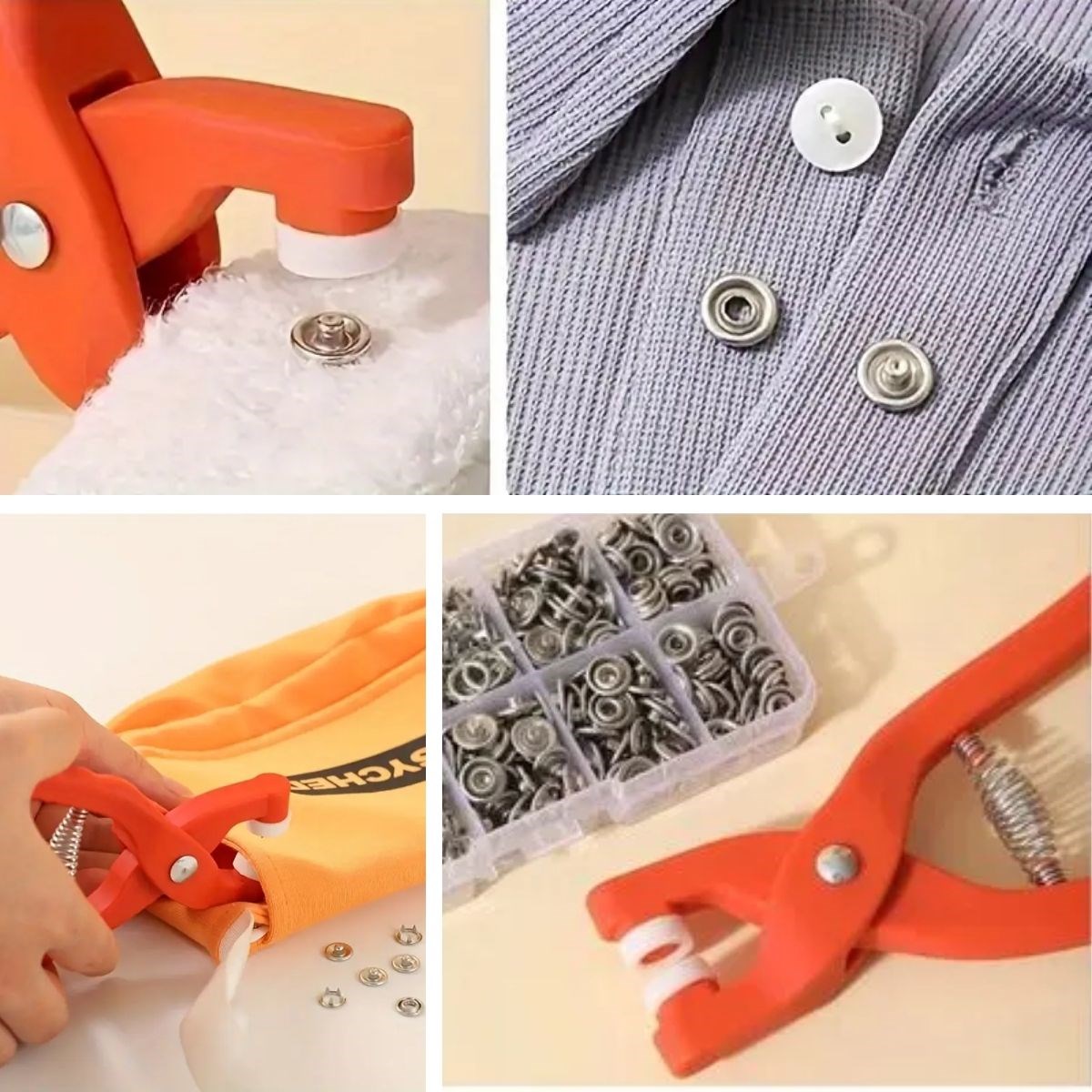 Kunststoff-Druckknopf-Zange – Druckknopf-Werkzeug für Kleidung, Babylätze und Textilien (5563) #2