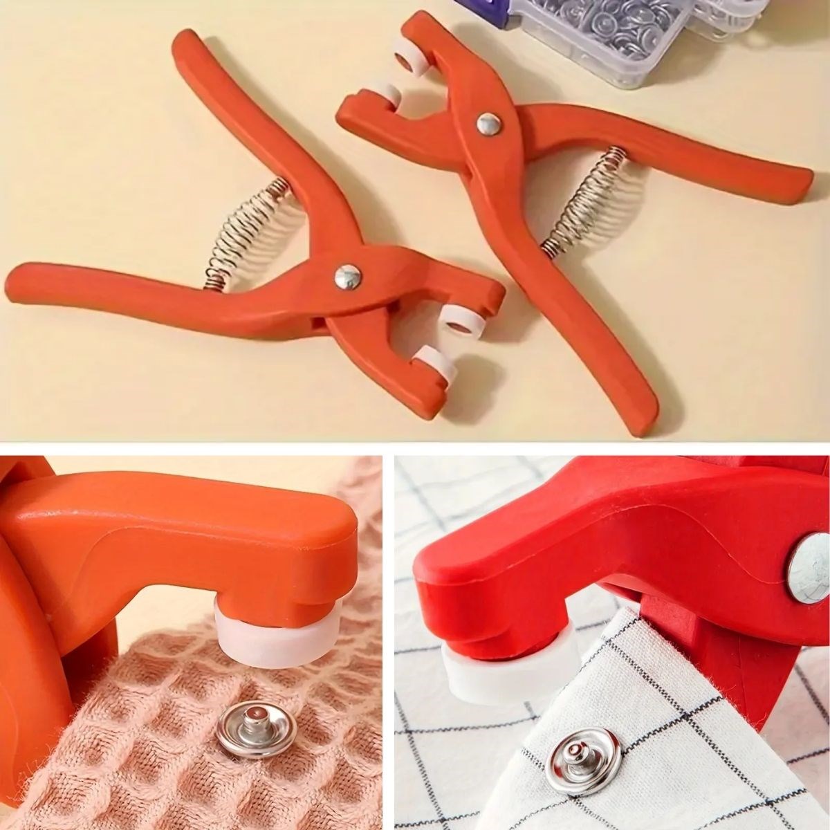 Kunststoff-Druckknopf-Zange – Druckknopf-Werkzeug für Kleidung, Babylätze und Textilien (5563) #4