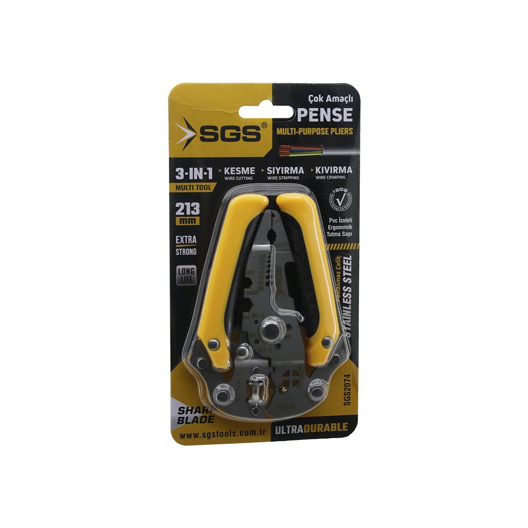 3-in-1 Multi-Purpose Electrician Pliers Cut-Strip-Bend 213MM