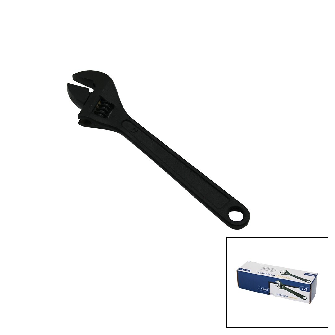6x Black Steel 12 Inch 300MM Adjustable Wrench Chrome Vanadi