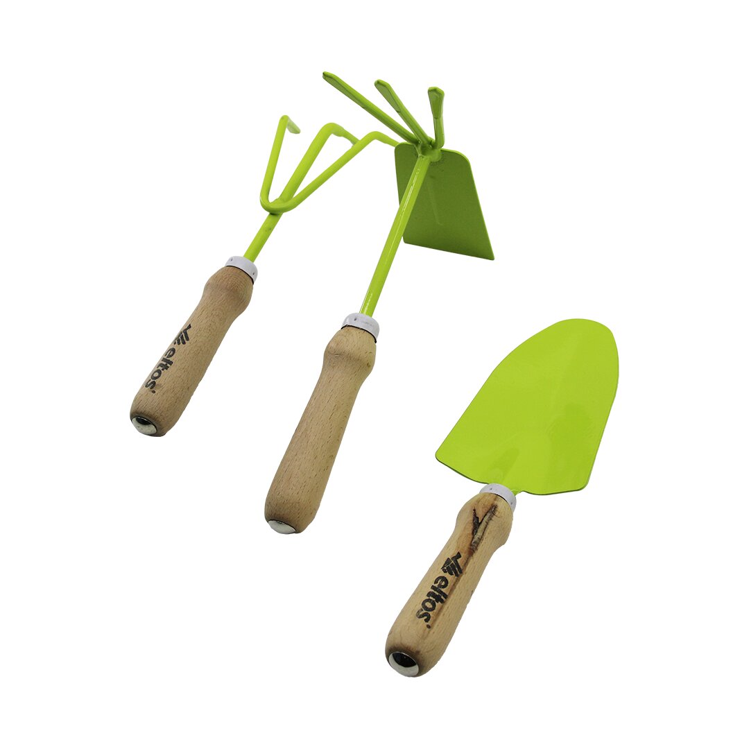 ELTOS EBS-003 3-Piece Garden Tool Set - Dual Head Hoe, 3-Too