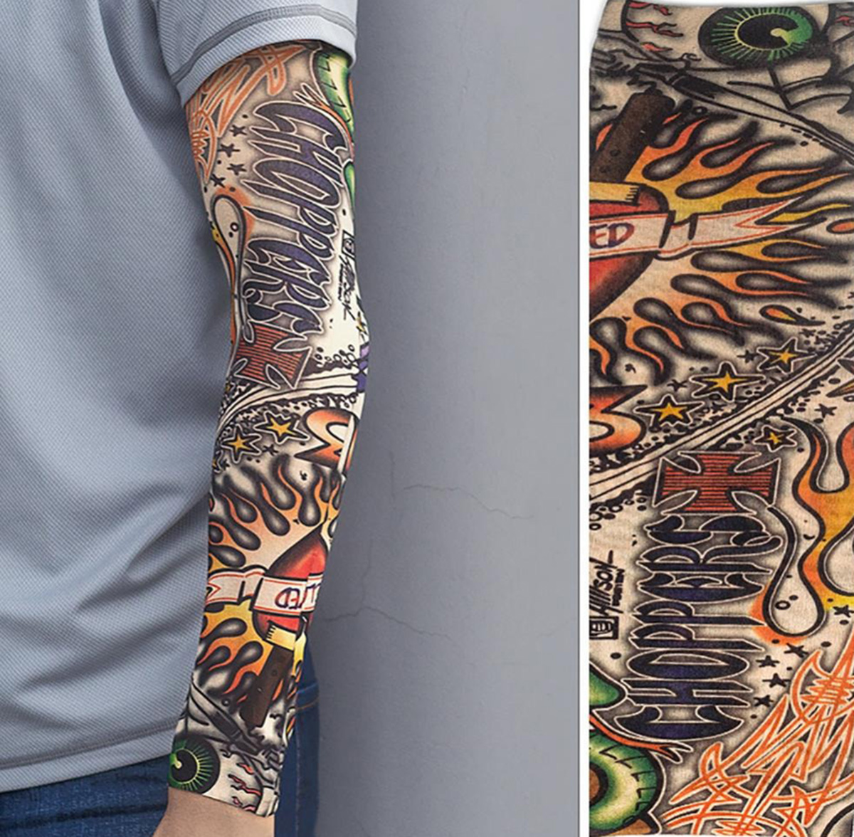 Çorap Dövme Giyilebilir Kol Bacak Dövmesi Likralı 2 Adet Mod