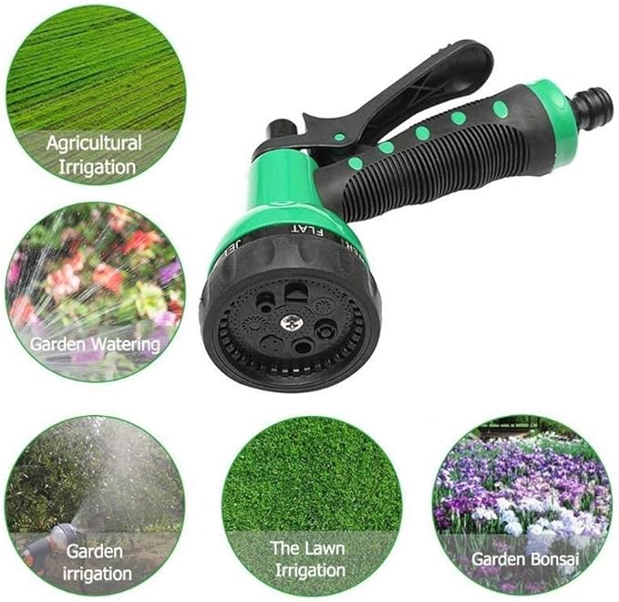 30 Metre Spiral Hortum + 4 Fonksiyonlu Özel Sulama Tabancası (5563) #4