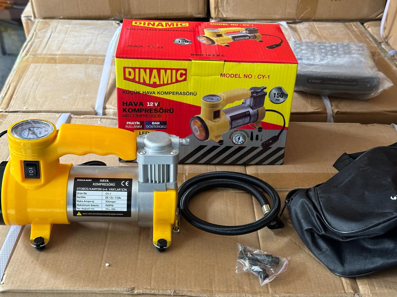 OTO - ARAÇ HAVA KOMPRESÖRÜ KAMYON - OTOBÜS - DC/12V-13.5V - 15Amp - 150PSI - BAR GÖSTERGE - LED AYDINLATMA CY-1  (5563) #2