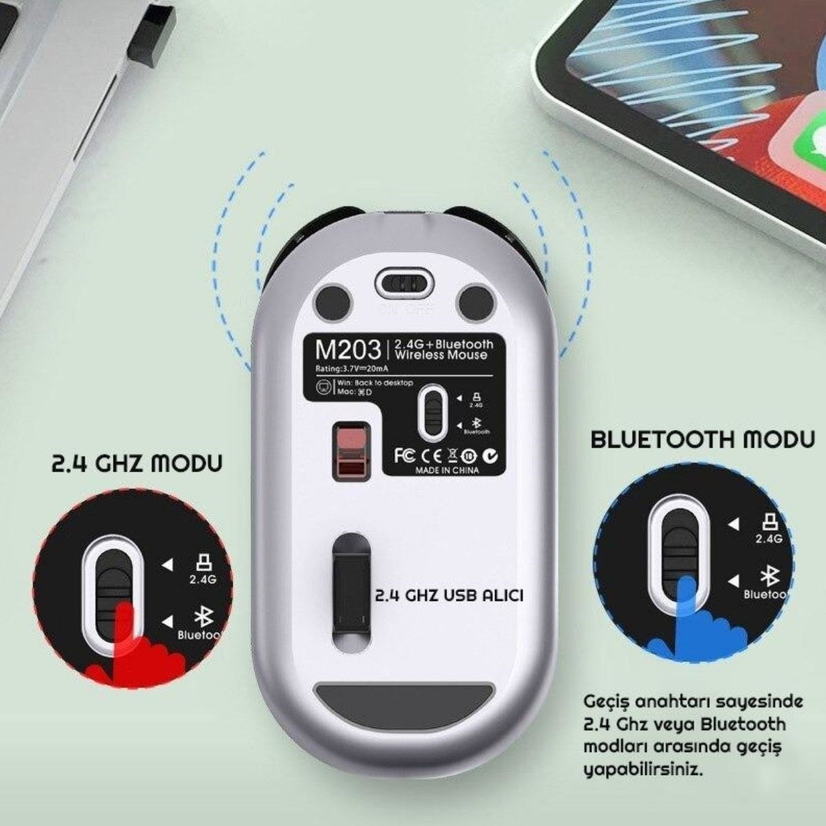 Silent Wireless Mouse – Optical Wireless Mouse, Quiet Click (5563) #4