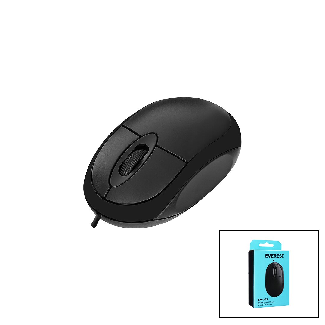 EVEREST SM-385 Wired USB 1200 DPI Optical Mouse Boxed