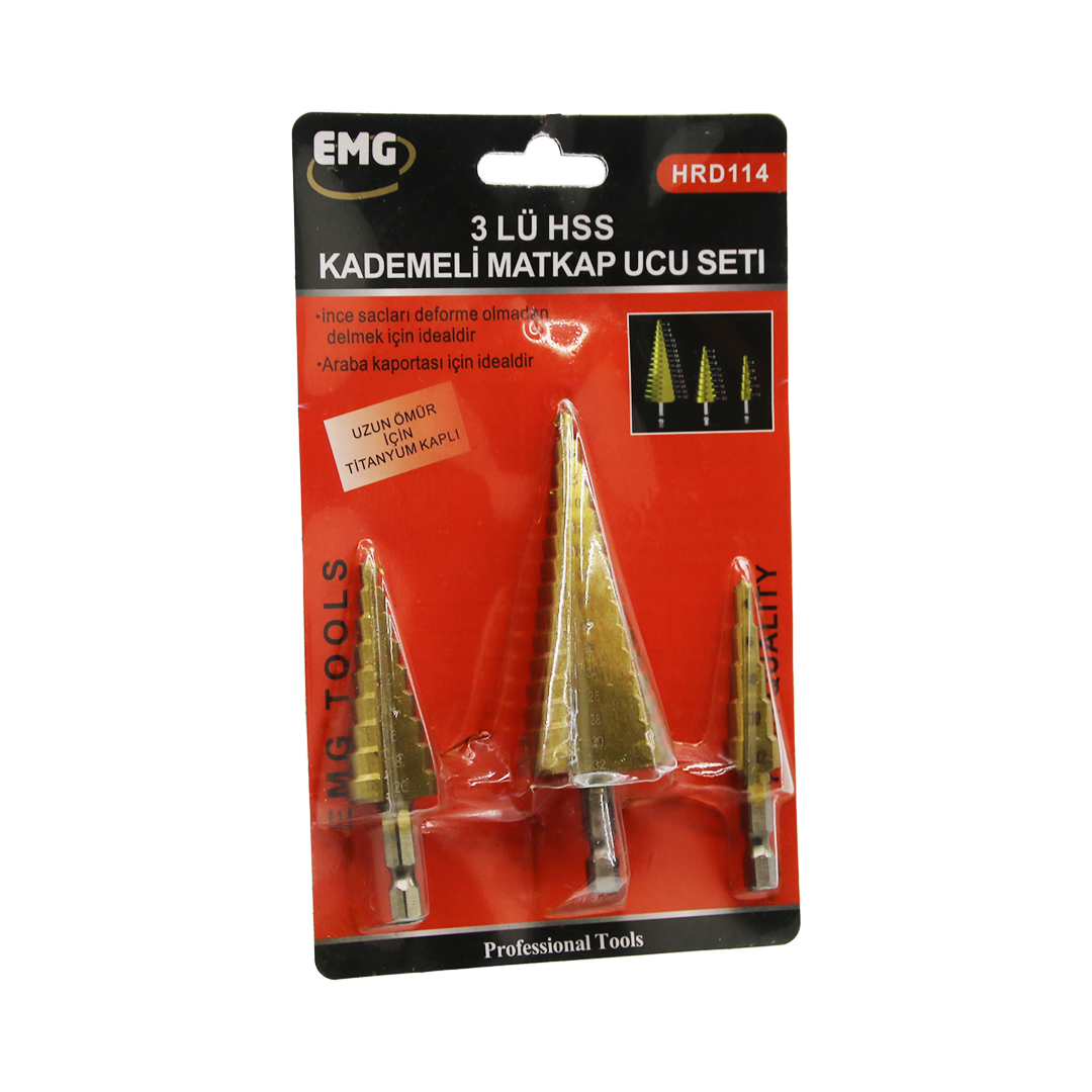 3 PARÇA  HSS KADEMELİ MATKAP UCU SET (5563)