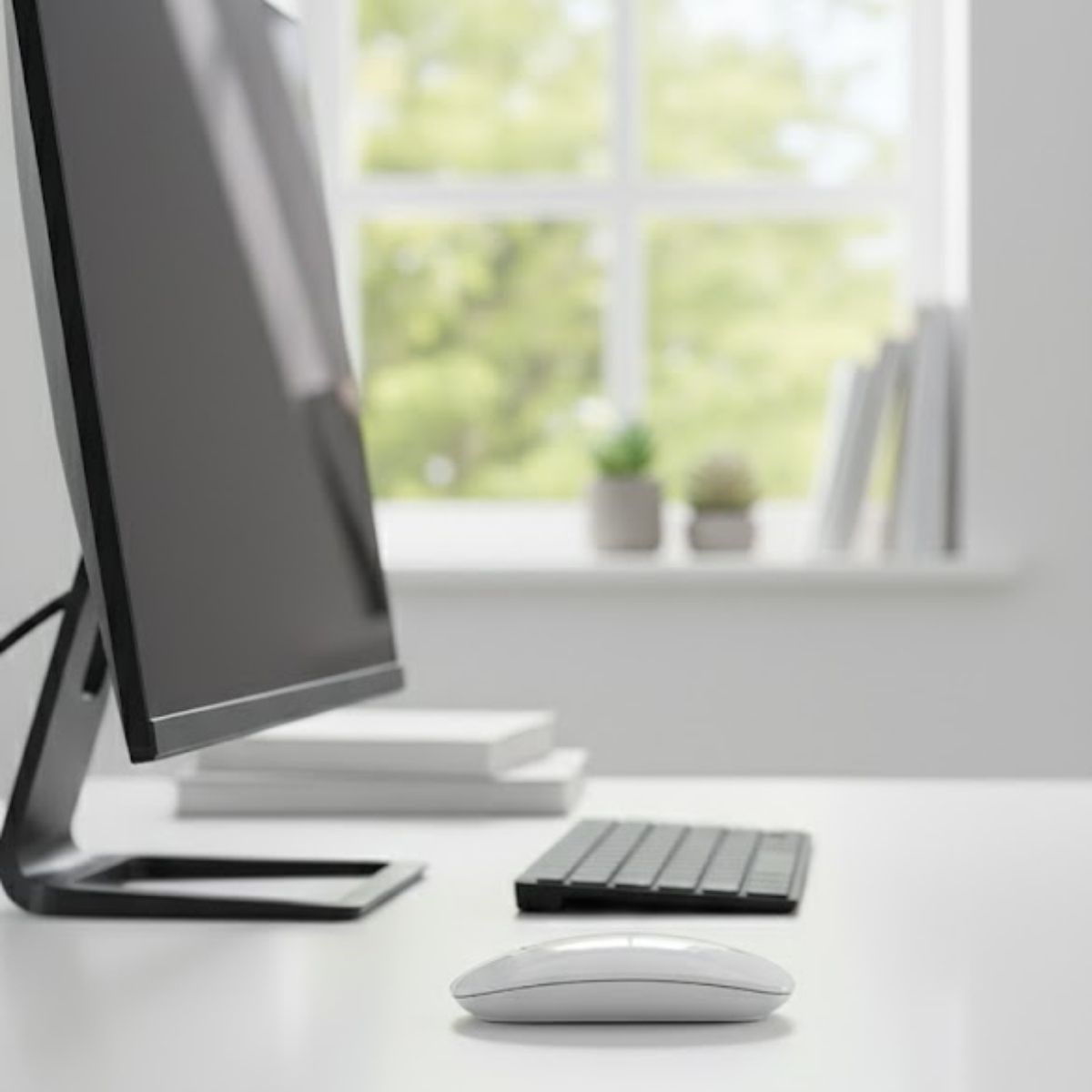 Weiße ergonomische stille kabellose Maus – USB-Empfänger, komfortabel für Büro und Spiele MS6310 (5563) #2