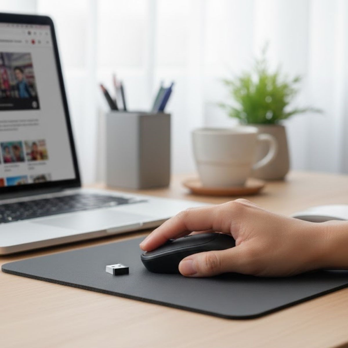 Siyah Renkli Ergonomik Sessiz Kablosuz Mouse – USB Alıcılı, Ofis ve Oyun İçin Konforlu Bilgisayar Faresi MS6310 (5563) #4