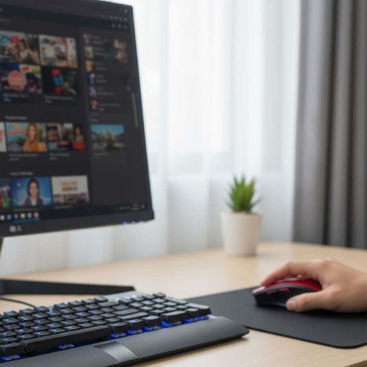 Kırmızı Renkli Baş Parmak Destekli Ergonomik Sessiz Kablosuz Mouse – USB Alıcılı, Ofis ve Oyun İçin Konforlu Bilgisayar Faresi MS6300 (5563) #4