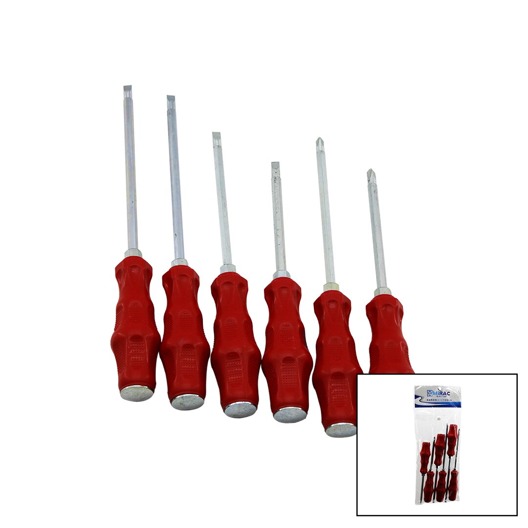 Red PVC Package - Plastic Handle Impact 6-Piece Double-Sided