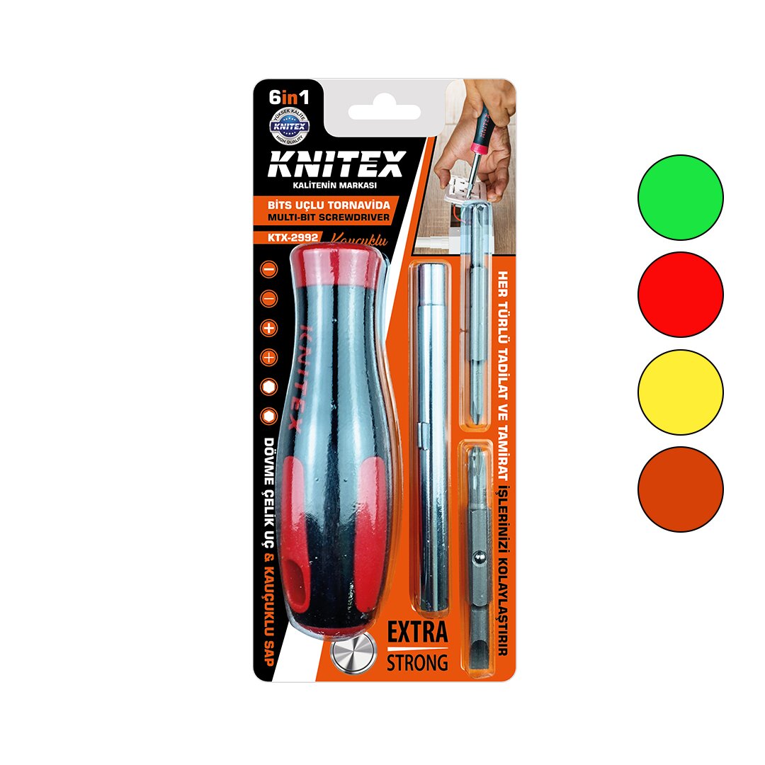 6IN1 - Quick Change Rubber Grip Bits Screwdriver (5563)