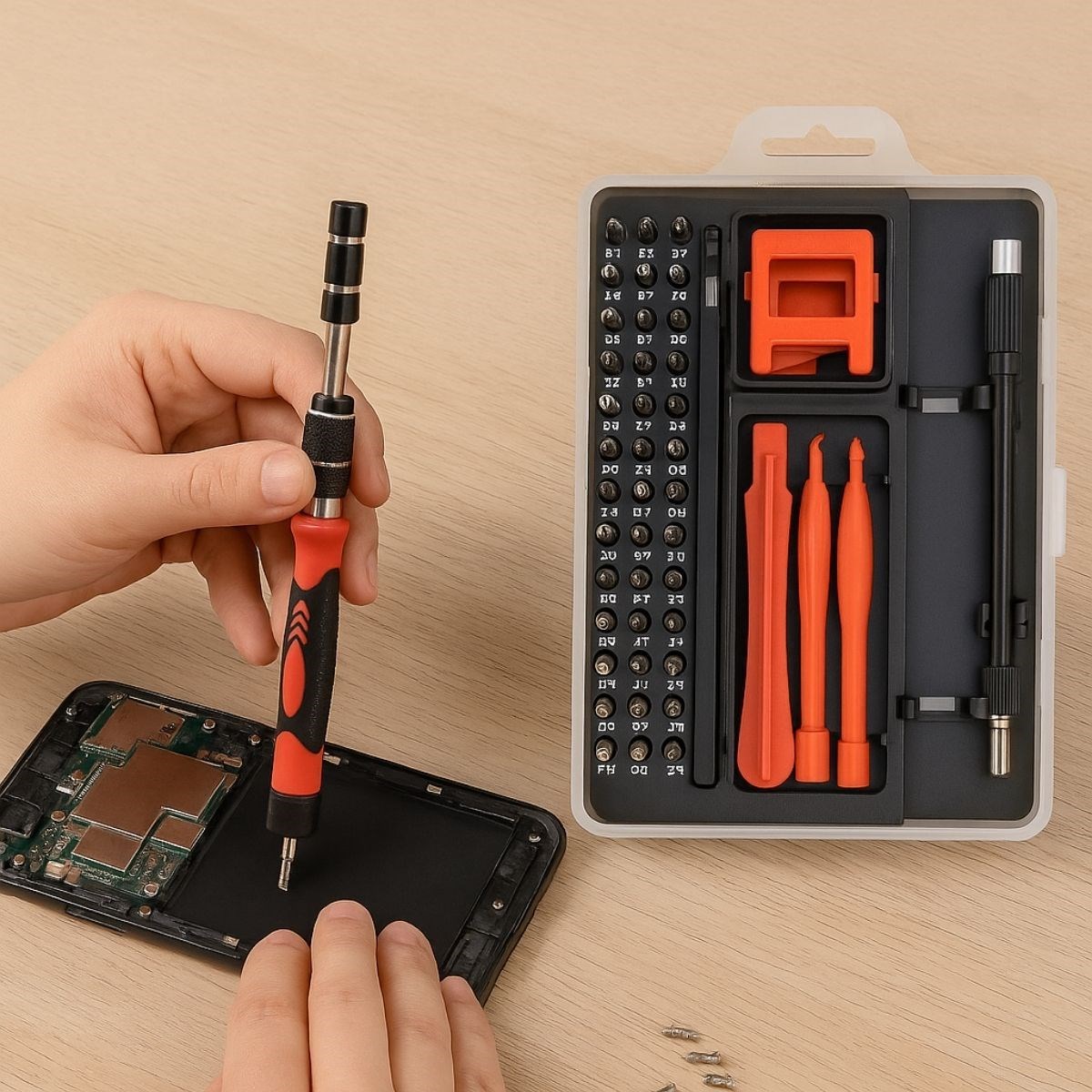 Çok Fonksiyonlu Manyetik Uçlu 52&amp;apos;si 1 Arada 42 Uçlu Saatçi Tornavida Seti (5563) #2