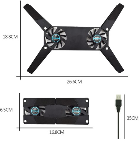 Faltbarer Laptop-Kühler mit 2 Lüftern (5563) #3