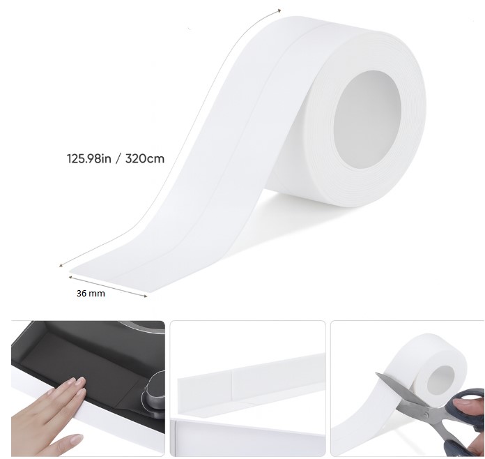 BEYAZ Su Sızdırmaz Lavabo Kenar Bandı (3.2m) (5563) #3