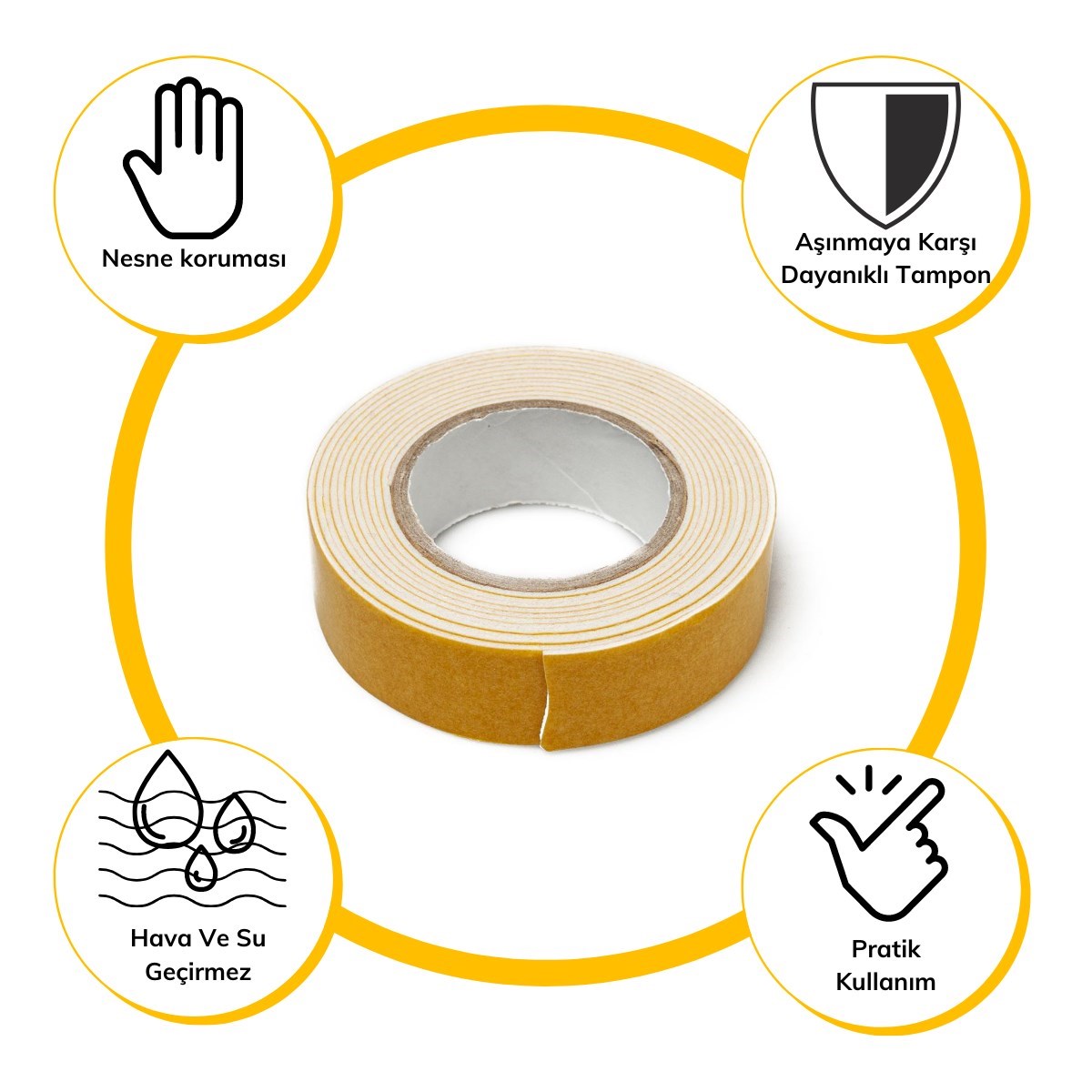 Weißes doppelseitiges Schaumstoff-Montageband für alle Oberflächen (5563) #4