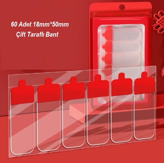 60-Pack Pre-Cut Strong Double-Sided Tape 18mm*50mm (5563)