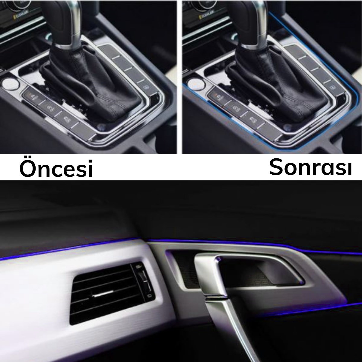 Mavi Araba Oto Trim Dekorasyon Şeridi Kauçuk Elastik Kolay Kurulum 5 metre Şerit Bant (5563) #3