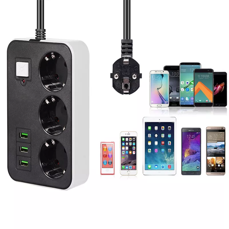 3 USB 3-Outlet 1.8m Surge Protected Power Strip (5563) #5