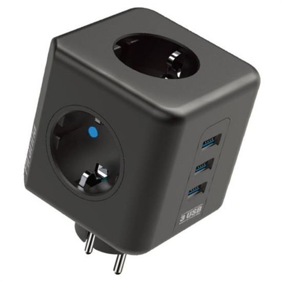 Isıya Dayanıklı Termal Akım Korumalı ve Çocuk Korumalı 3 Priz Girişli 3 USB Girişli Küp Priz (5563) #2