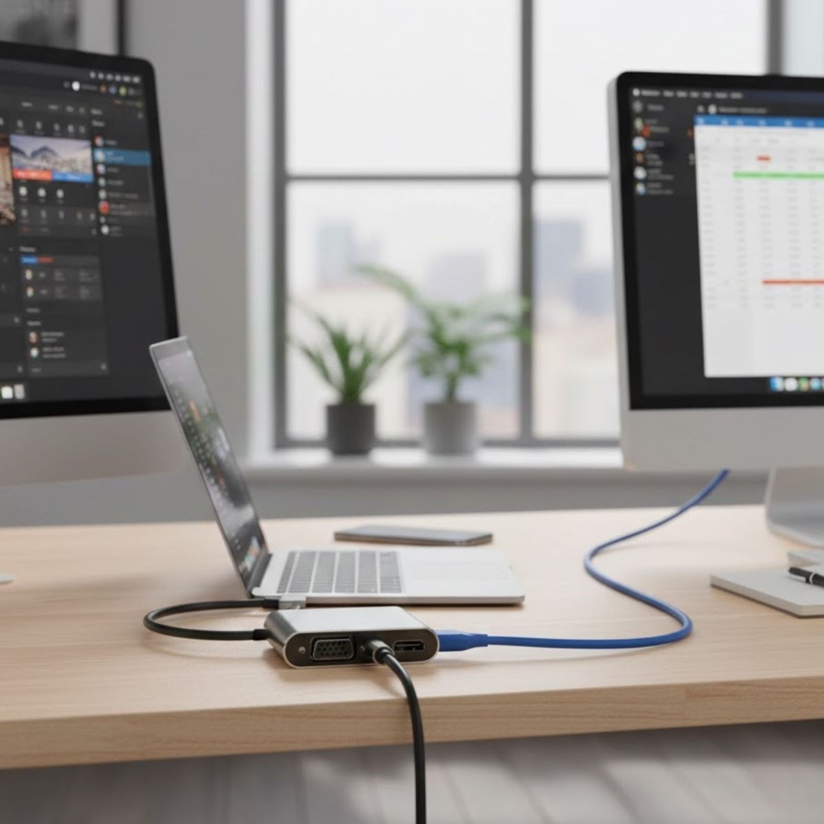 4-in-1 Type-C Hub Converter Adapter – 4K Ultra HD HDMI & VGA Display Transfer, PD Fast Charging, USB Multiplexer (5563) #3