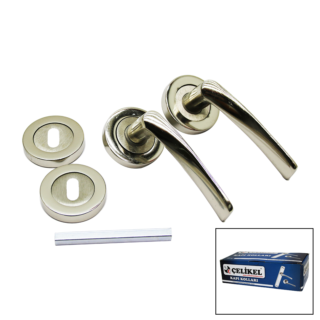 ÇELİKEL-07 AMERİKAN ODA KAPI KOLU NİKEL SATEN (5563)