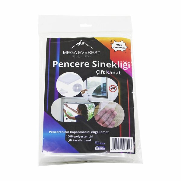 ÇİFT KANAT TÜL PENCERE SİNEKLİK 100X150CM - 5MT BANT (5563)