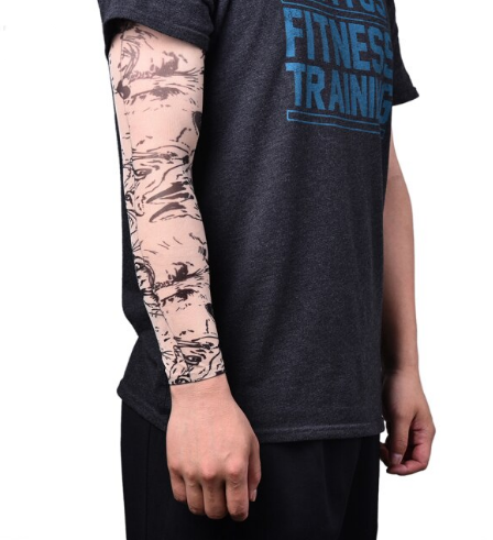 Giyilebilir Kol Dövmesi Çorap Dövme 3D Baskılı Kol Bacak Döv