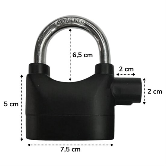 Desibel Schwarz Alarm-Vorhängeschloss mit Mehrfunktion (5563) #5