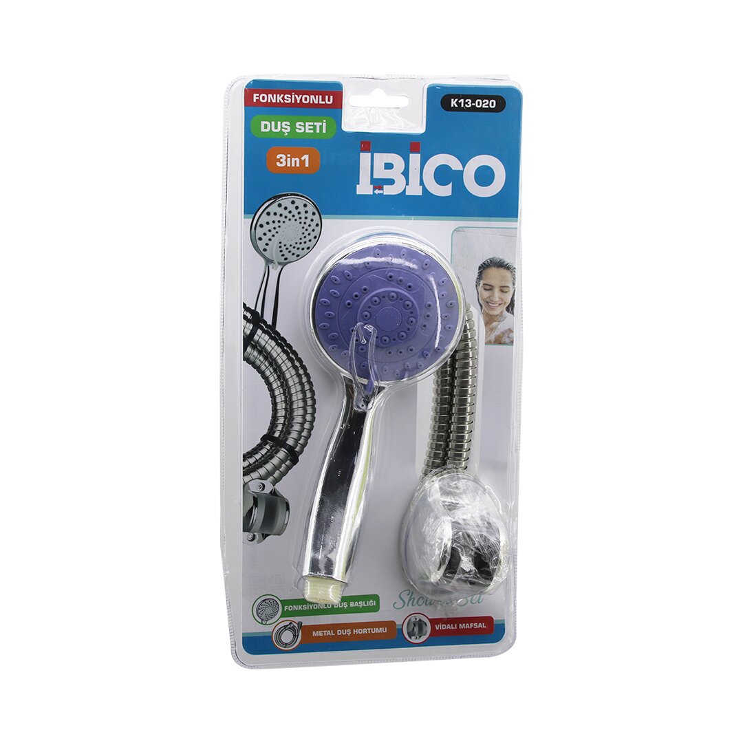 VAKUMLU AMBALAJ3İN1DUŞ SETİ FONKSİYONLU DUŞ BAŞLIK - METAL DUŞ HORTUM - MAFSAL=ASKI VİDALI (5563) #2