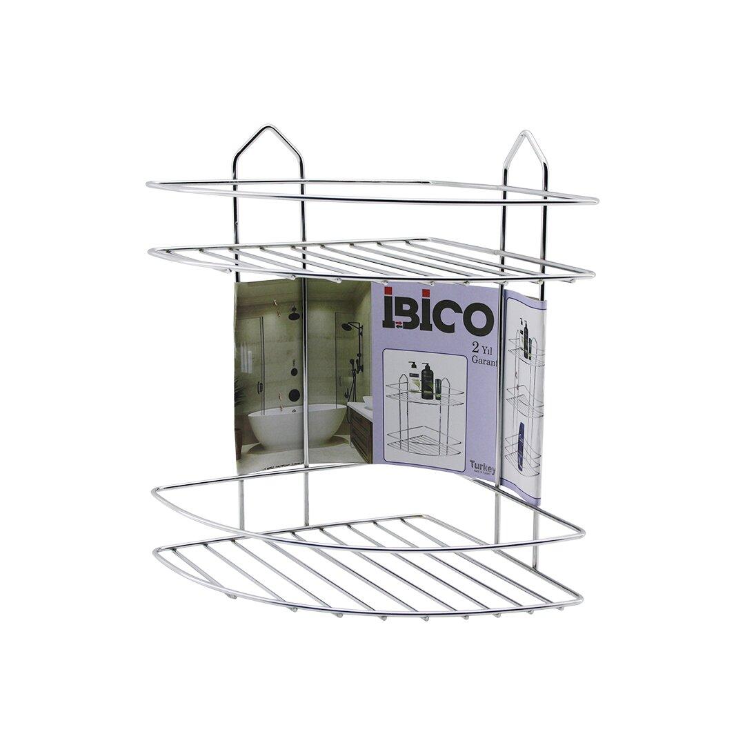 2-lagiges Dreieck-Chrom-Metallbad-Eckregal - Duschkabinen-Regal (5563)