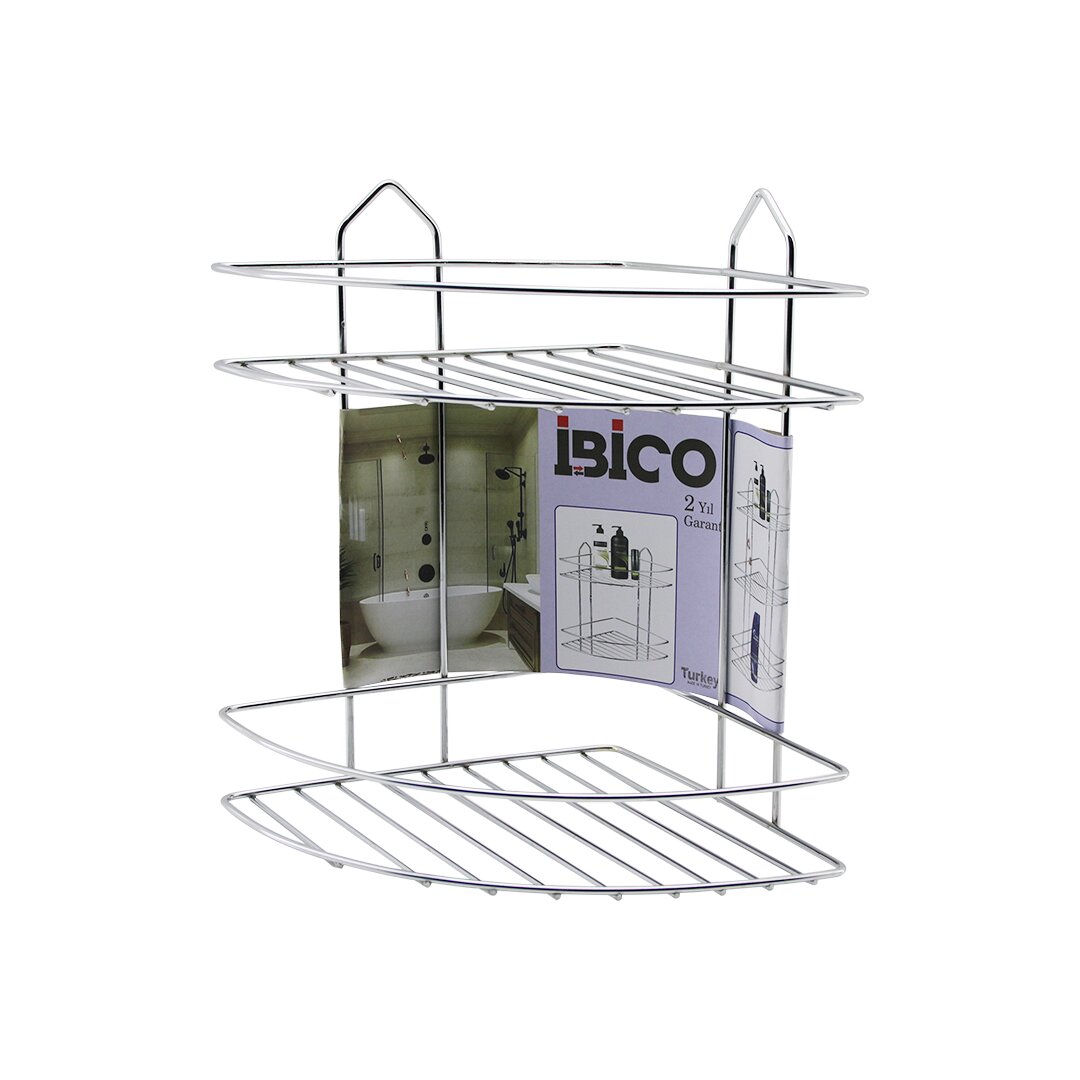 2-lagiges Dreieck-Chrom-Metallbad-Eckregal - Duschkabinen-Regal (5563) #2