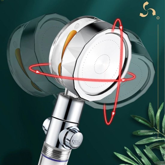 Turbo Pervaneli ve Filtreli Su Tasarruflu 360 Derece Dönebilen Tazyikli Duş Başlığı (5563) #5